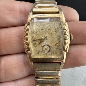 Vintage Bulova Watch Gold Tone Expandable AS IS READ